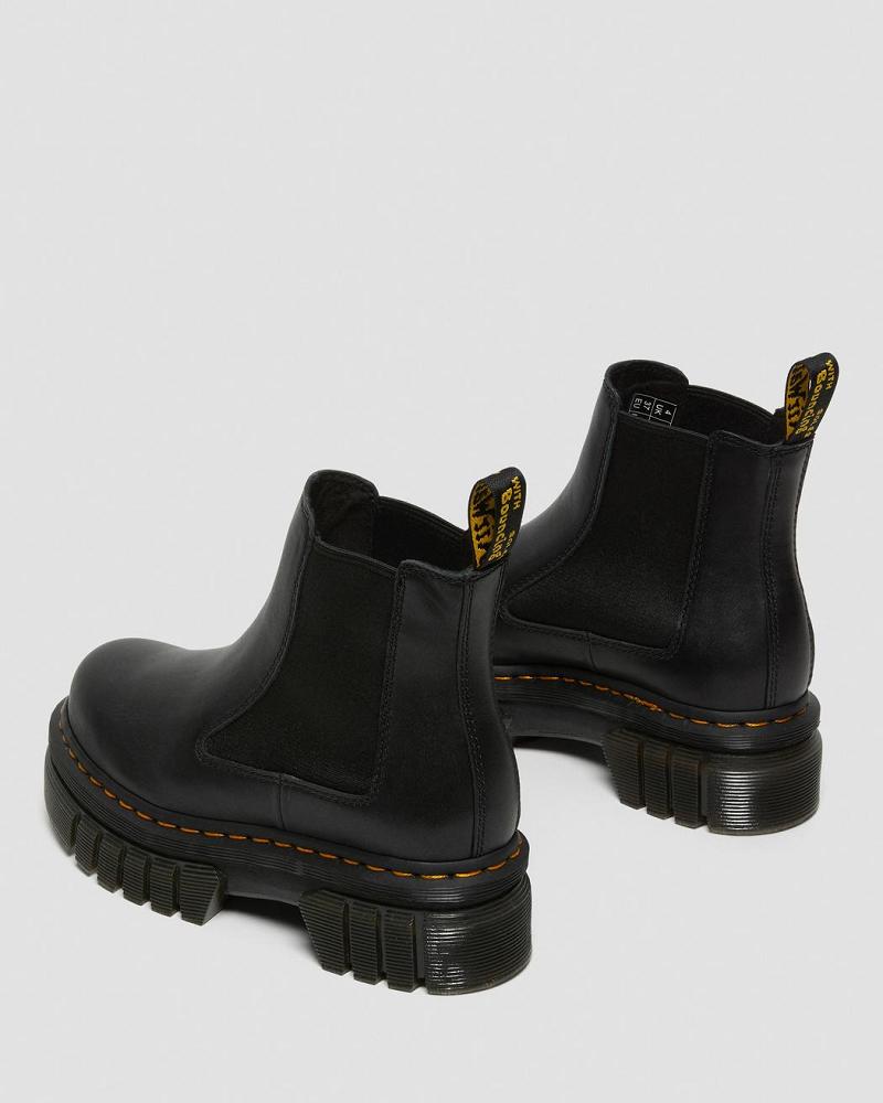 Botines Chelsea Dr Martens Audrick Nappa Cuero Plataforma Hombre Negros | MX 313SGL